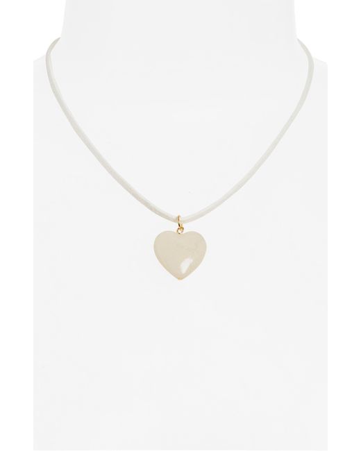 BP. White Puffed Heart Pendant Necklace