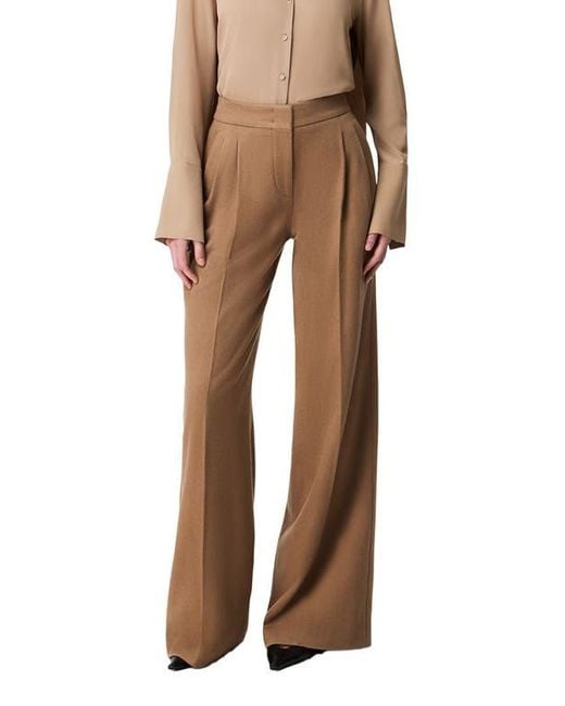 Another Tomorrow Natural Pleated Trouser