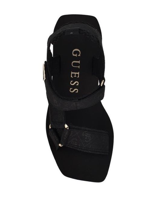 Guess Black Daysa Slingback Platform Wedge Sandal
