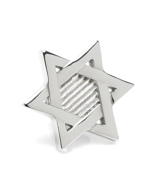 Cufflinks Inc. Metallic Star Of David Lapel Pin for men
