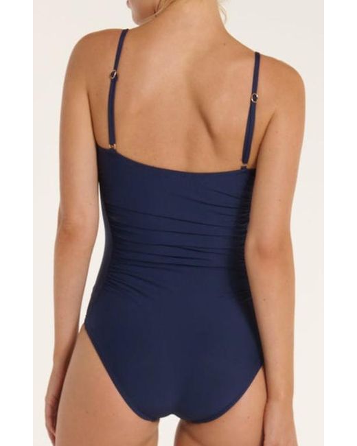 Hermoza Blue Lupe One-Piece Swimsuit