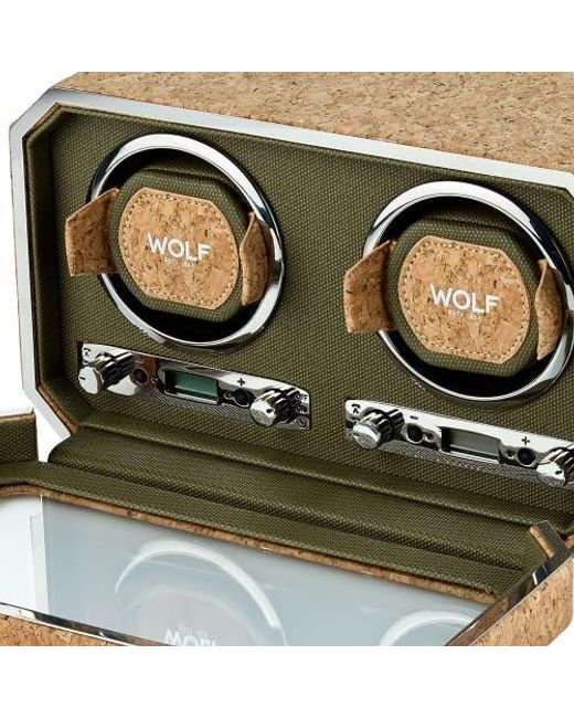 Wolf Metallic Cortica Double Watch Winder for men