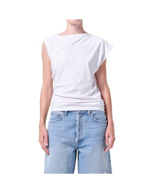 Agolde Blue Beth Asymmetric Top