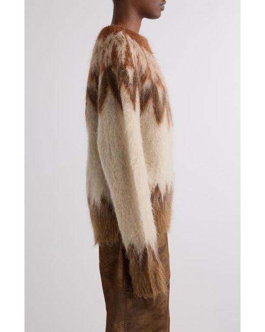 Isabel Marant Brown Natania Wool & Mohair Blend Fair Isle Sweater