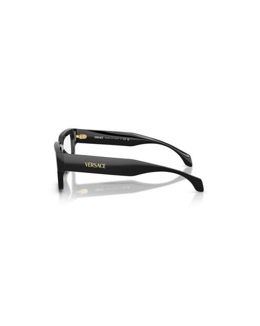 Versace Black 55Mm Rectangle Optical Glasses for men