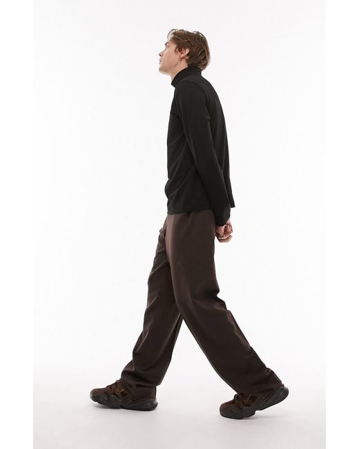 Topman Black Premium Classic Long Sleeve Turtleneck Shirt for men