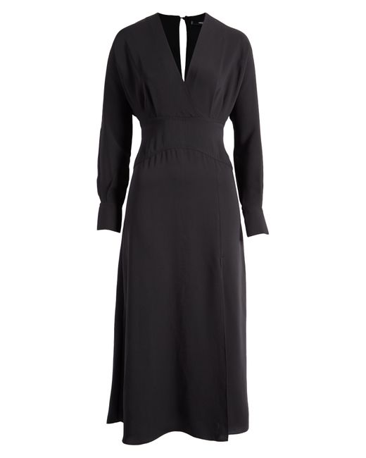 Mango Black Erin Long Sleeve Midi Dress