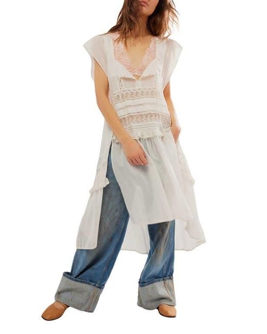 Free People Blue Tied To You Maxi Tunic