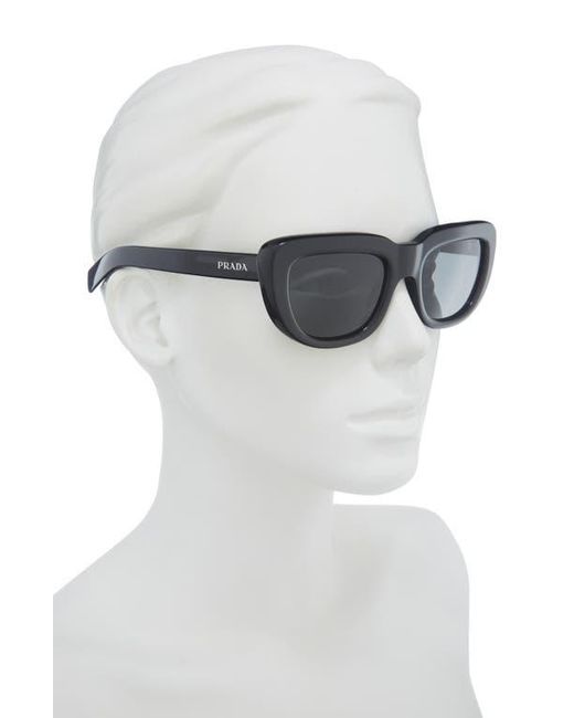 Prada Black 53Mm Rectangular Sunglasses