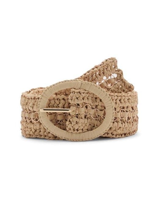 Mango Brown Woven Raffia Belt