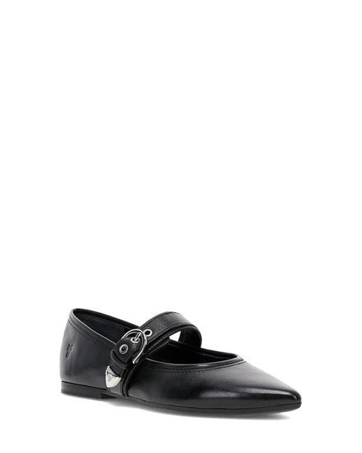Frye Black Heather Pointed Toe Mary Jane Flat
