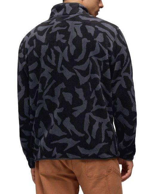 Prana Black Tuff Fluff Fleece Half Zip Pullover for men