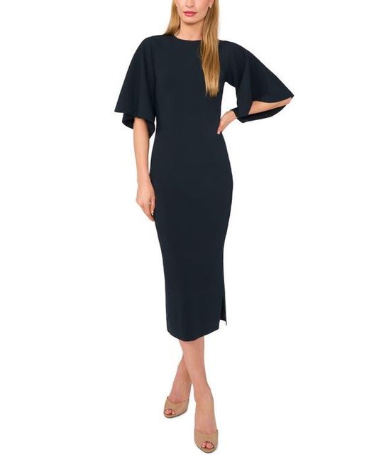 flowy midi dress with sleeves Black Floral Long Sleeve Maud Midi Dress
