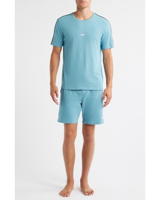 Boss Blue Unique Stretch Cotton Pajama Shorts for men