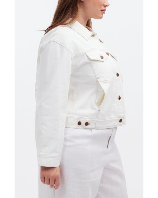 Madewell White Button Front Denim Jacket