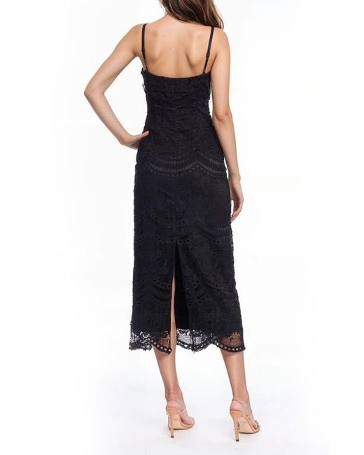 Badgley Mischka Black Mixed Lace Cocktail Dress