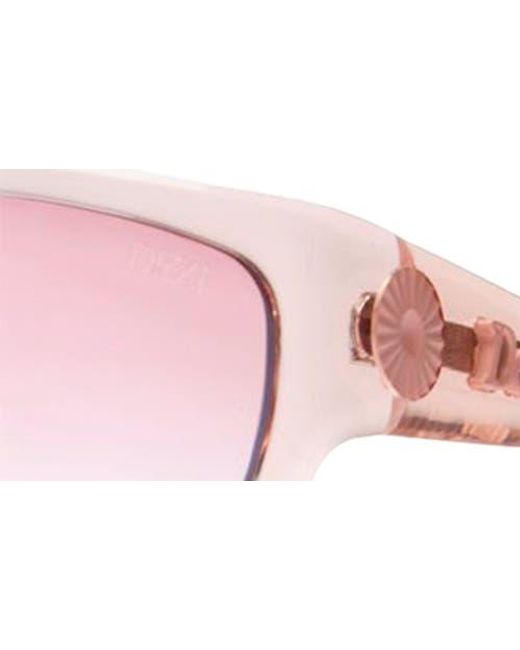 DEZI Pink Tints Out 61Mm Gradient Wrap Sunglasses