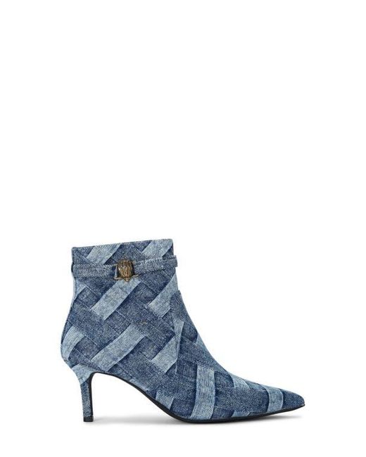 Kurt Geiger Blue Kensington Denim Flexi Pointed Toe Bootie