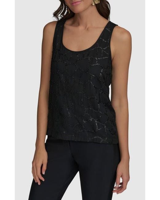 Donna Karan Black Sequin Tank
