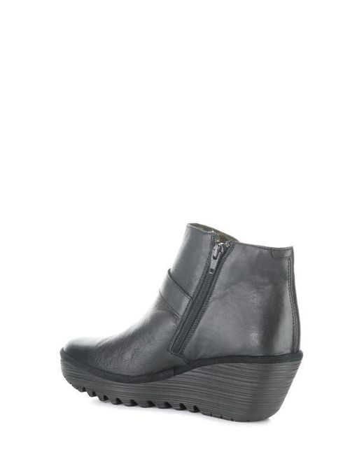 Fly London Gray Yort Wedge Bootie