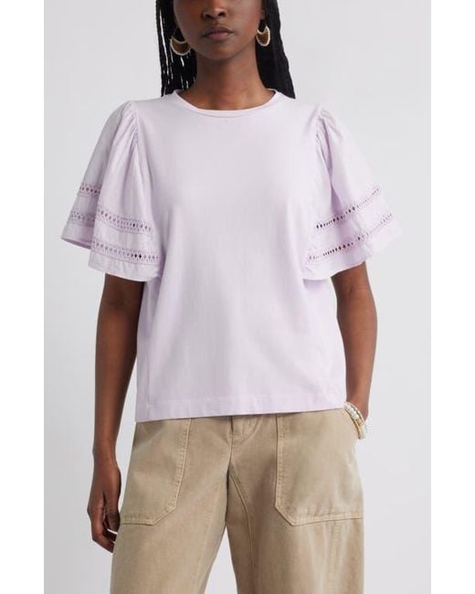 Treasure & Bond White Mixed Media Top