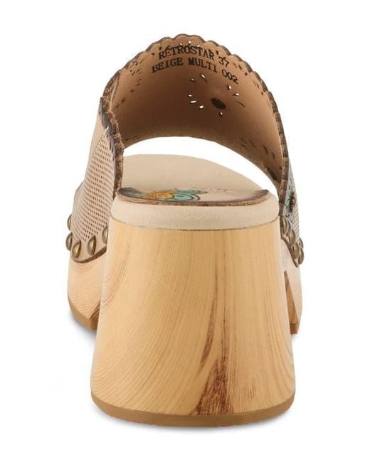 Spring Step Brown Retrostar Platform Slide Sandal