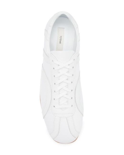 Totême  White Canvas Low Top Sneaker