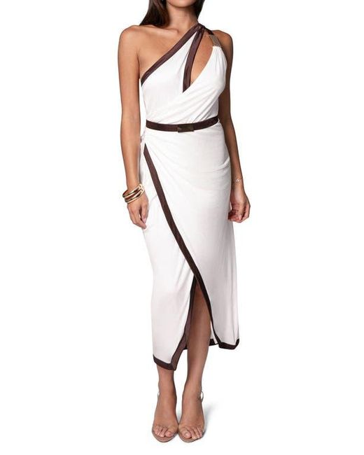 JLUXLABEL White Anniversary Belted Cocktail Dress
