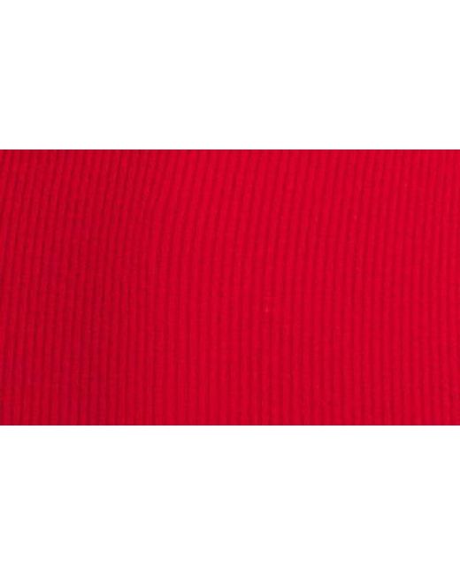 Karen Kane Red Turtleneck Rib Sleeveless Top