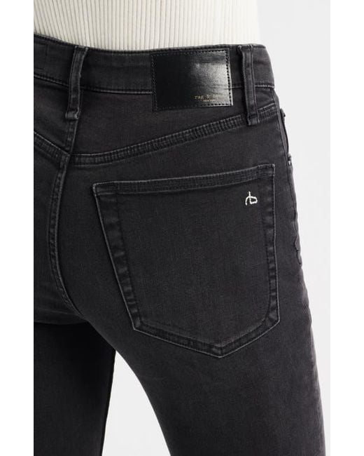 Rag & Bone Black Flexi Dahlia Mid Rise Flare Jeans