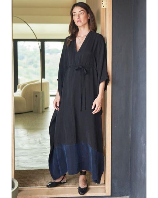 ocean + main Blue Belted Caftan