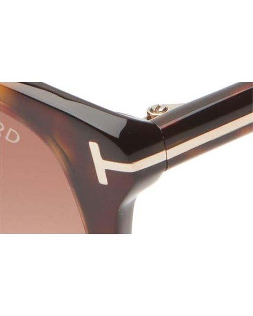 Tom Ford Brown Karmen 57mm Gradient Round Sunglasses
