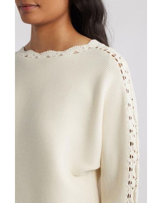 Tahari White The Juniper Dolman Sleeve Top