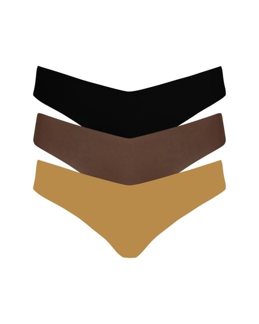Commando Black Microfiber Assorted 3-Pack Thongs