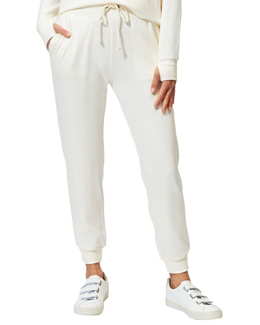 Threads For Thought White Connie Feather Fleece joggers