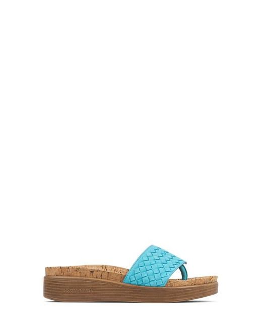Donald J Pliner Blue Fifi Platform Wedge Flip Flop