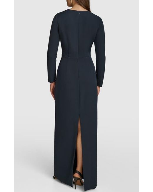 Donna Karan Women's Blue Long Sleeve Maxi Dress - coffeafoods.com