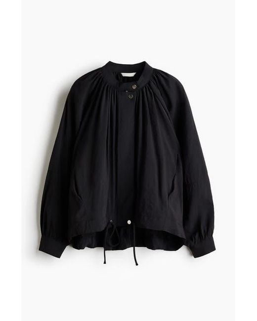 H&M Blue Balloon-Sleeved Modal Jacket