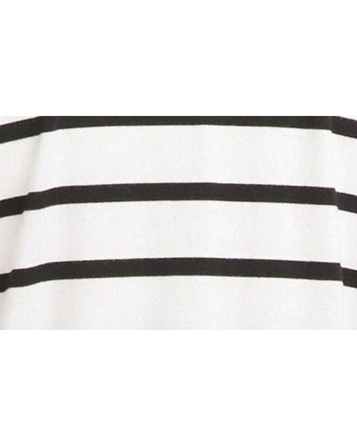 Karen Kane White Stripe Asymmetric Hem Cardigan