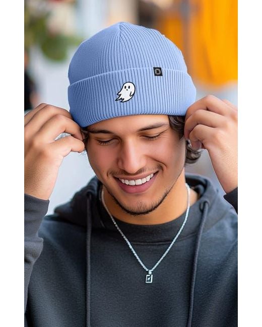 Alix Blue Ghost Beanie for men