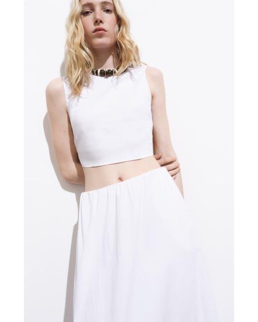 Mango Purple Flared Cotton Midi Skirt