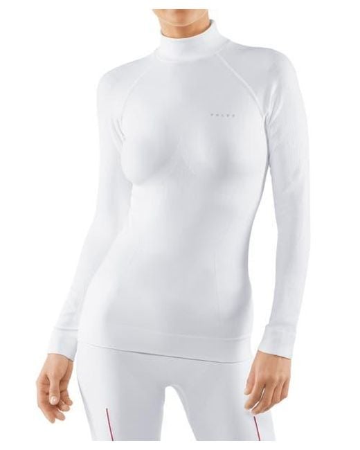 Falke White Maximum Warm Turtleneck Base Layer Top