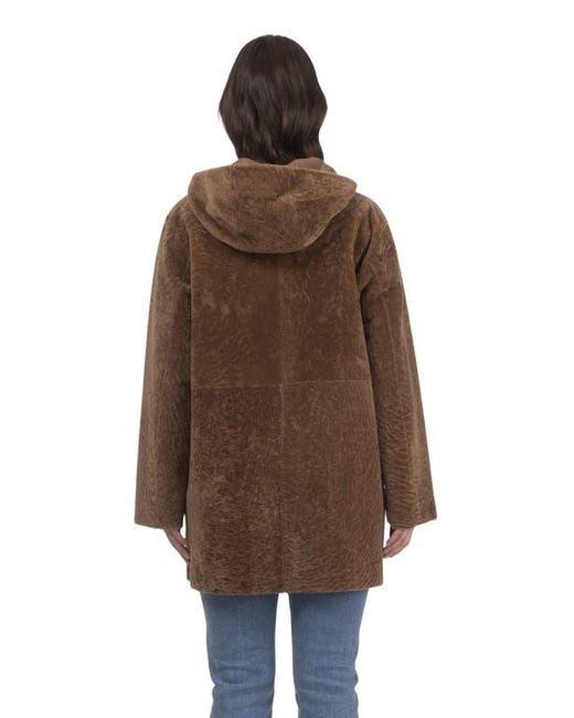 Gorski Brown Reversible Textured Shearling Lamb Jacket