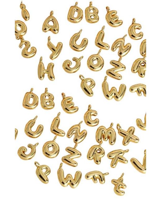Emma Rae Metallic 14K Plated Bubble Initial Pendant Necklace