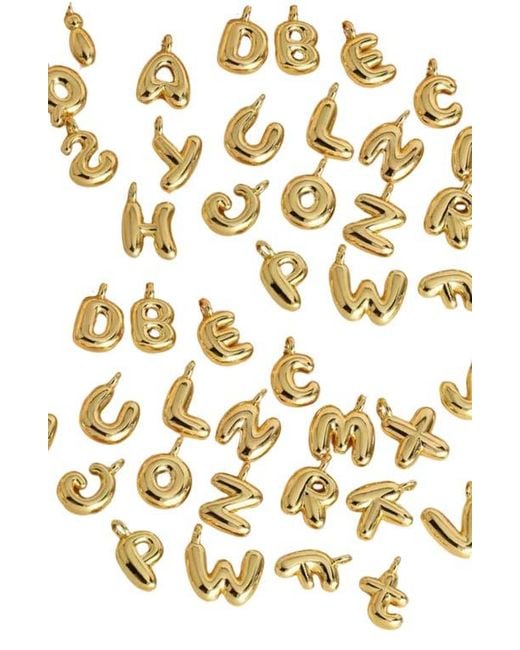 Emma Rae Metallic 14K Plated Bubble Initial Pendant Necklace