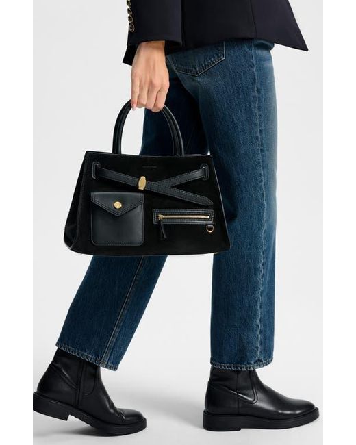 Veronica Beard Black Dash Cargo Top Handle Bag