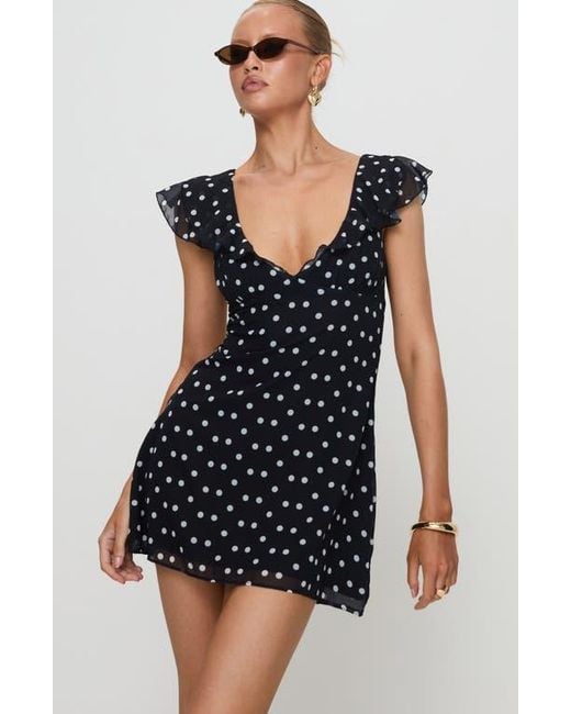 black and white polka dot dress princess polly Lucienna Polka Dot Mini Dress White | Black | White | Black | Womens
