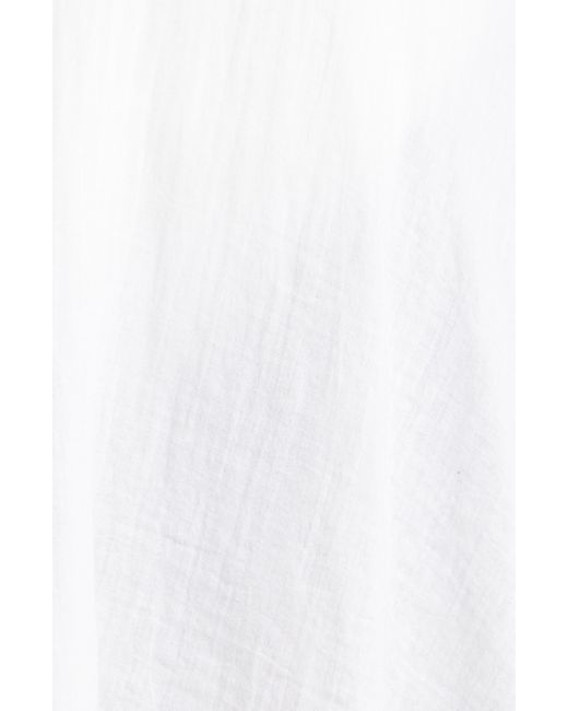 Elan White Button Front Cotton Cover-up Minidress