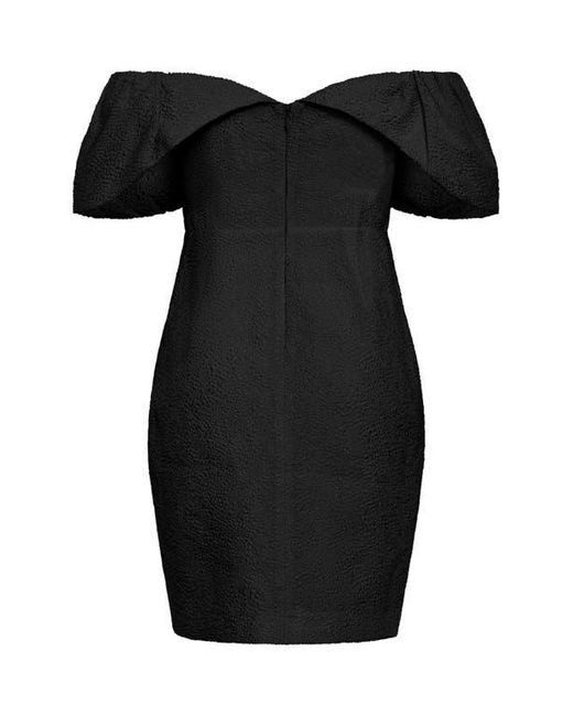 City Chic Black Jez Off The Shoulder Minidress
