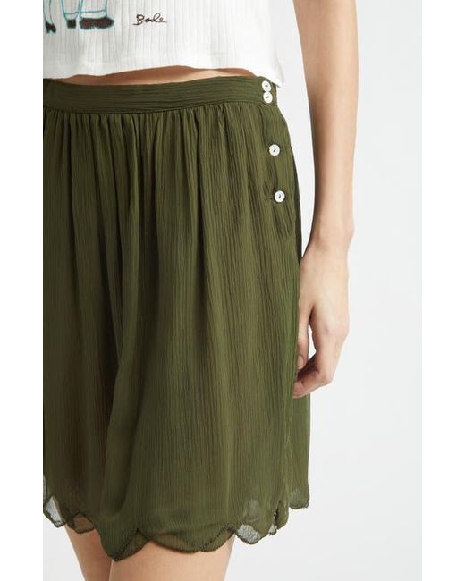 Bode Green Mab Button Silk Georgette Skirt